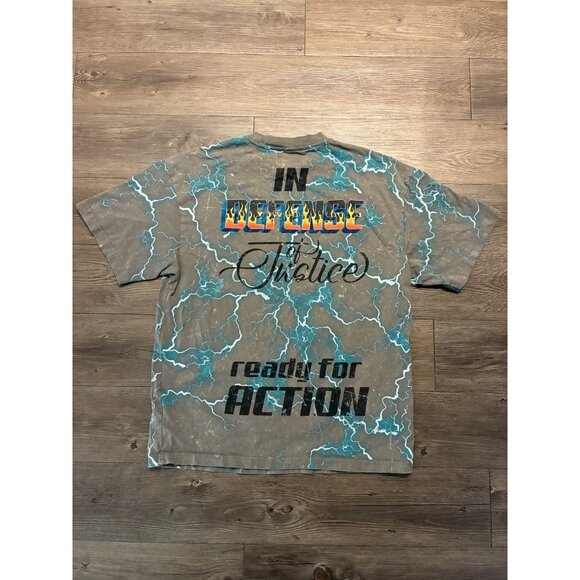 First Row Freedom Is Not Free T-Shirt Mens Medium Gray Graphic Rhinestone Flames - Picture 7 of 11